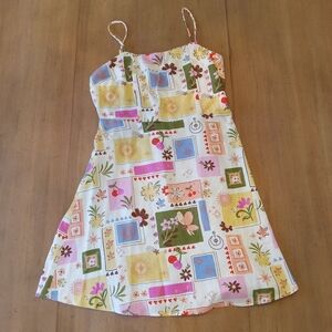 Colorful Floral Patchwork Dress